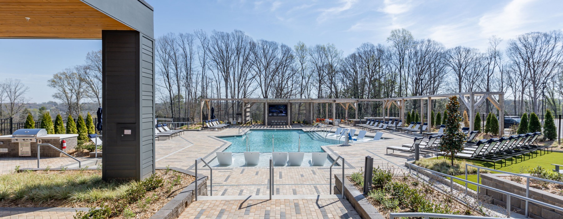 pool with patio seating wellen charlotte nc